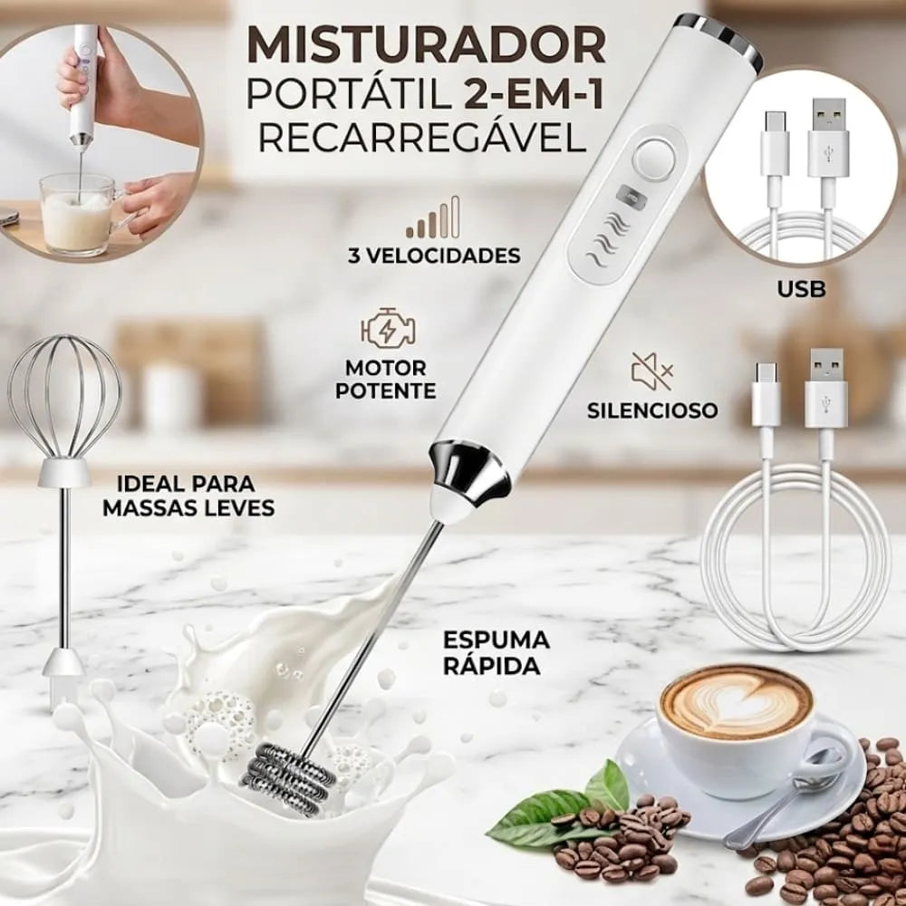 Mixer Portátil Recarregável - Prático e Potente